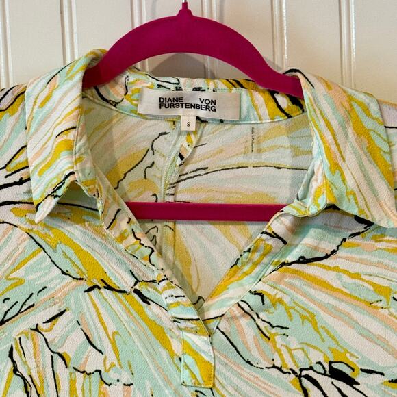 Vintage Diane von Furstenberg Pastel Swirl Dress Size S - Picture 2 of 8